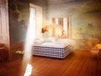 Letto sommier in tessuto Drēmər di Hastens