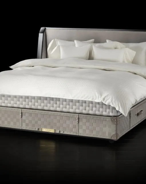 Letto in tessuto con testiera Grand Vividus Natural Shale di Hastens