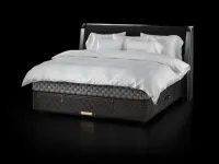 Letto in tessuto con testiera Grand Vividus Phantom Charcoal di Hastens